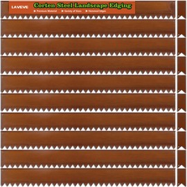 LAVEVE Landscape Edging Pre Rusted Galvanized Steel, Hammer-in Metal Garden Border with Clips, Suitable for Gardens Fence, Paver Edges, Lawn and Yard