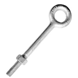 Hot Dip Galvanized Forged Steel Eyebolts, 3/4" Stem Diameter, 5200 lb Working Load Limit: 6", 8", 10", 12" Stem Lengths, with Nut (1, 3/4" x 8")