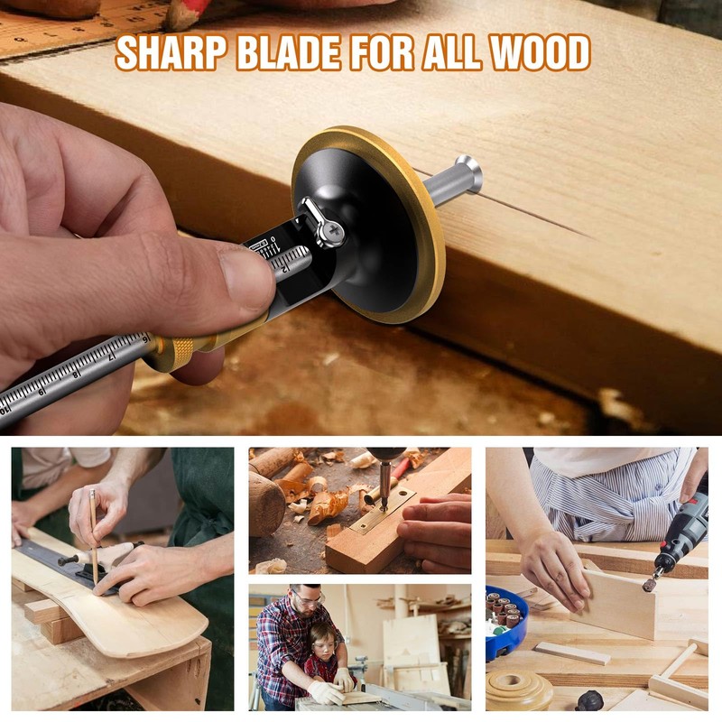 Loodmeo Wheel marking gauge, Newly Unique movable blade,0.2 mm precision,woodworking