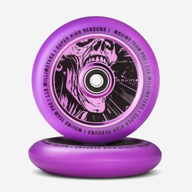 Movino Stunt Scooter Wheels Replacement Wheels Replacement Wheels Pack of 2 110 mm Aluminium Polyurethane 100 kg Load Capacity Full Core Skull Purple