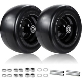 2PCS 13x6.50-6 Flat Free Front Zero Turn Lawn Mower Tires, 3/4"Bearing