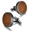 Men's Cufflinks Wood grain, Cufflinks for Men Round Solid for