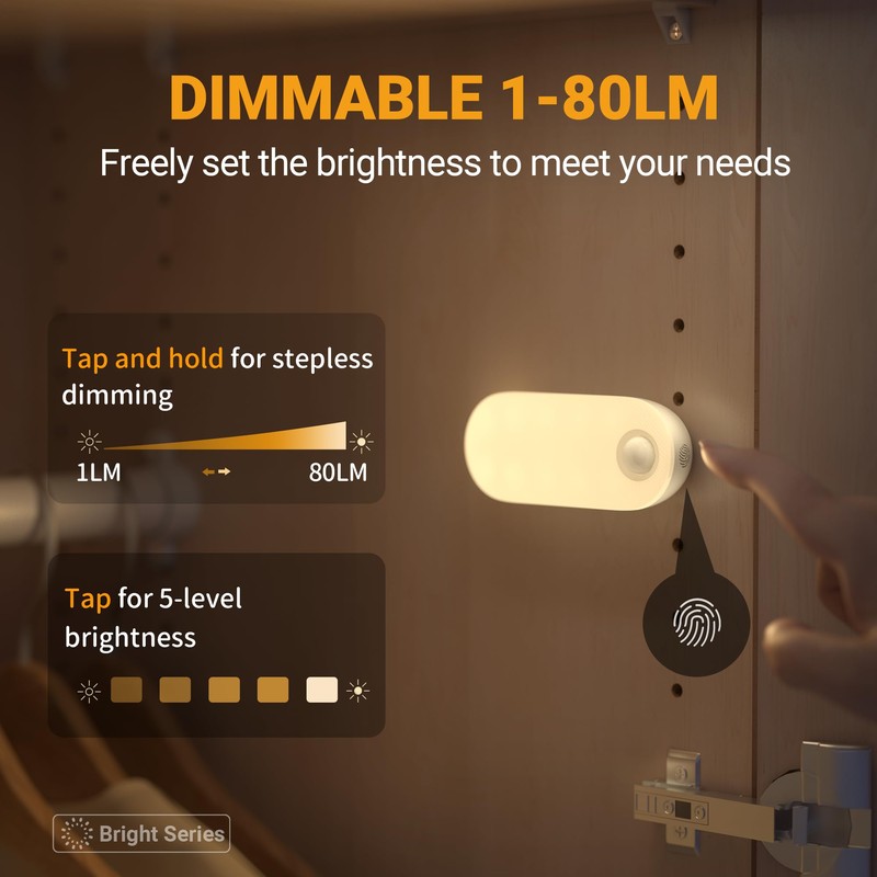 Lyridz Rechargeable Night Light with Motion Sensor, 1500mAh Battery Operated