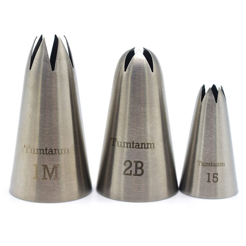 Tumtanm #1M #2B #15 Seamless Stainless Steel Large Icing Piping
