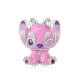 TCZNAF Pink Cute Charms for Bracelets Heart Gold Charm Heart Christmas Jewellery Present for Women