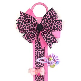 Allydrew Hair Bows and Hair Clips Organizer, Hot Pink Leopard