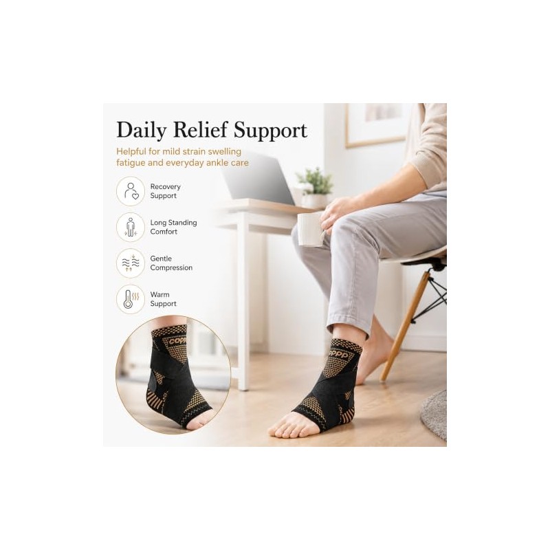 Jiangyun Ankle Brace 2 Pack, Adjustable Compression Stabiliser