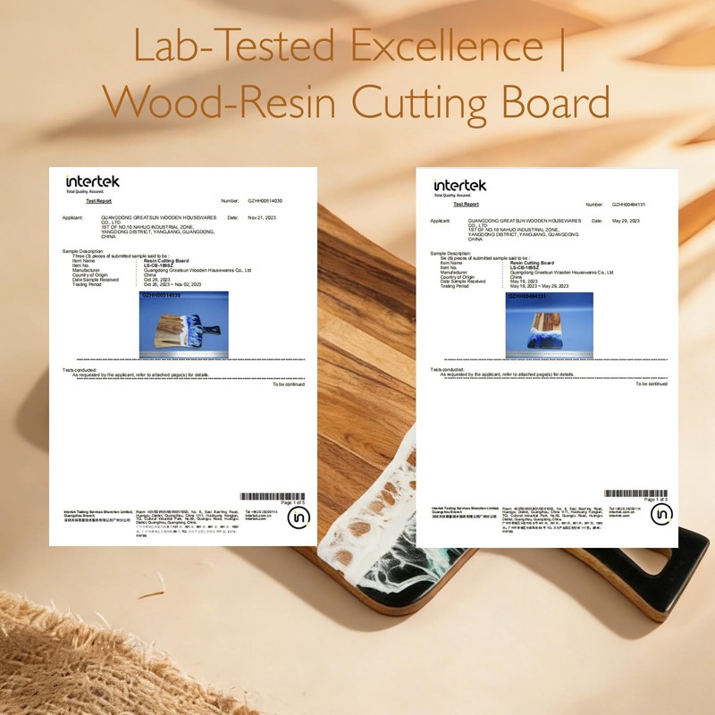 Resin Cutting Board with Handle 14"L x 8.6"W Green Ocean