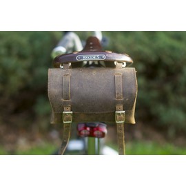London Craftwork RAW-Waxed Genuine Leather Saddle Bag / Handlebar Bag