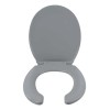 Asiento Con Tapa Redondo Gris Para Wc Exel Premium 92