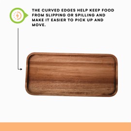 Prosumer's Choice Wooden Tray Platters - Rectangular Serving Trays - Wooden Trays for Decor - Wood Serving Platters - 12.6"L x 5.91"W x 0.59"H - Easy to Clean Cracker Plates - Lightweight and Sturdy