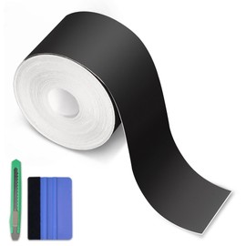 Arespark Matte Black Vinyl Wrap, Self-Adhesive Matte Vinyl Tape for Black Out Chrome Delete Window Trim, Car Chrome Delete Tape DIY Film Sticker with Installation Tools (2in x 30feet)