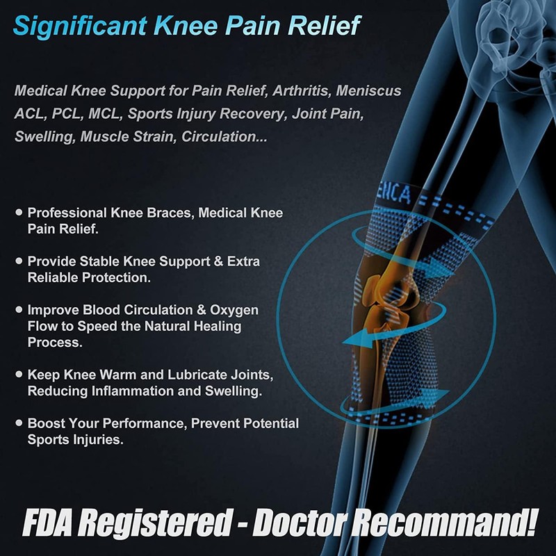 NEENCA Knee Support, Compressed Knee Support with Patella Gel Pads