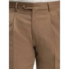 Paul Fredrick Men's Wool Gabardine Pleated Pants Light Brown 36