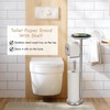 Kalitro Toilet Paper Holder Freestanding with Big Shelf, 4 Rolls