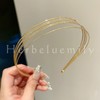 Herbeluemily Headband with Waves, Slim, Gold, Simple, Gold, 6 Rows