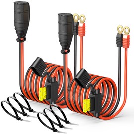 2 Pack M6 24inch Wires Harness Compatible with NO-CO GC002 X-Connect, Genius Smart Battery Chargers Extension Eyelet Terminal Accessory
