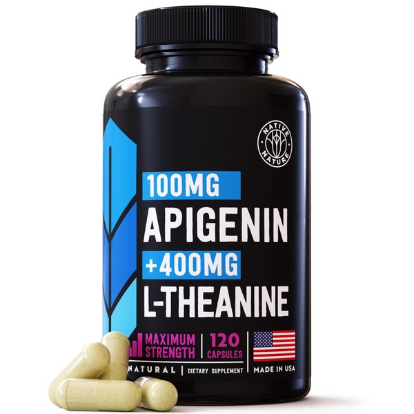 Apigenin with L Theanine supplement - 500mg - Apigenin Supplement