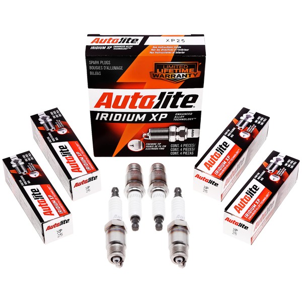 Autolite Iridium XP Automotive Replacement Spark Plugs, XP25 (4 Pack)
