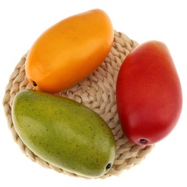 Gresorth 3pcs Artificial Lifelike Mango Decoration Fake Fruit Home Party Kitchen Table Food Show