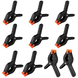 Diompirux Pack of 10 Spring Clamps for Glues, Pool, Photography, Clamping Clamps with Large Span, High Performance Black Nylon Spring Clamps, for Woodworking, Photo Studios, Photo Background
