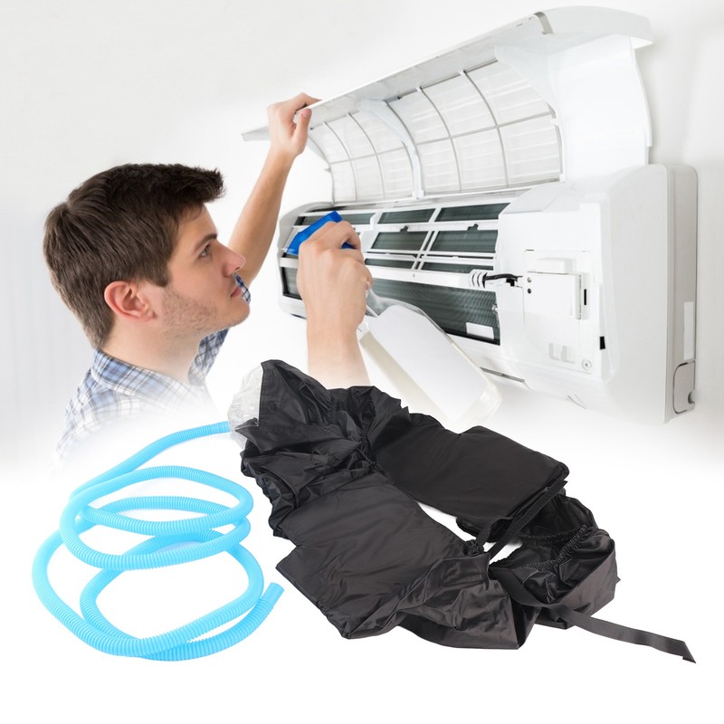 Wall Mounted Air Conditioning Cleaning Cover Bag with Drain Pipe