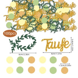 Pack of 100 Green Fish Table Decoration, Confetti Christening Gold Confetti Decoration, Confetti Decoration, Communion, Lettering Christening Table Decoration, First Communion Christening Decoration