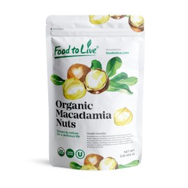 Food to Live Organic Dry Roasted Whole Macadamia Nuts with Himalayan Salt, 1 Pound – Delicious and Nutritious Snack Made from Premium Non-GMO Nuts