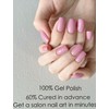 Wahrshei Semi Cured Gel Nail Strips, 20pcs Classic Pink Gel