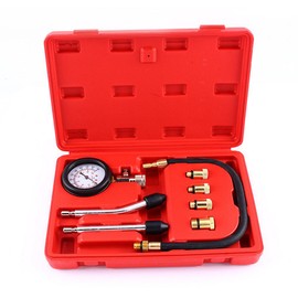 Petrol Engine Compression Tester Test Gauge Kit Car Motorcycle Garage Tools Case