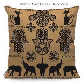 WONDERTIFY Throw Pillow Case Cover Beads of The Mexican People Huichol Ethnic Colorful Soft Linen Pillow Case, Cotton Linen, Multi 108, 18 x 18 Inch