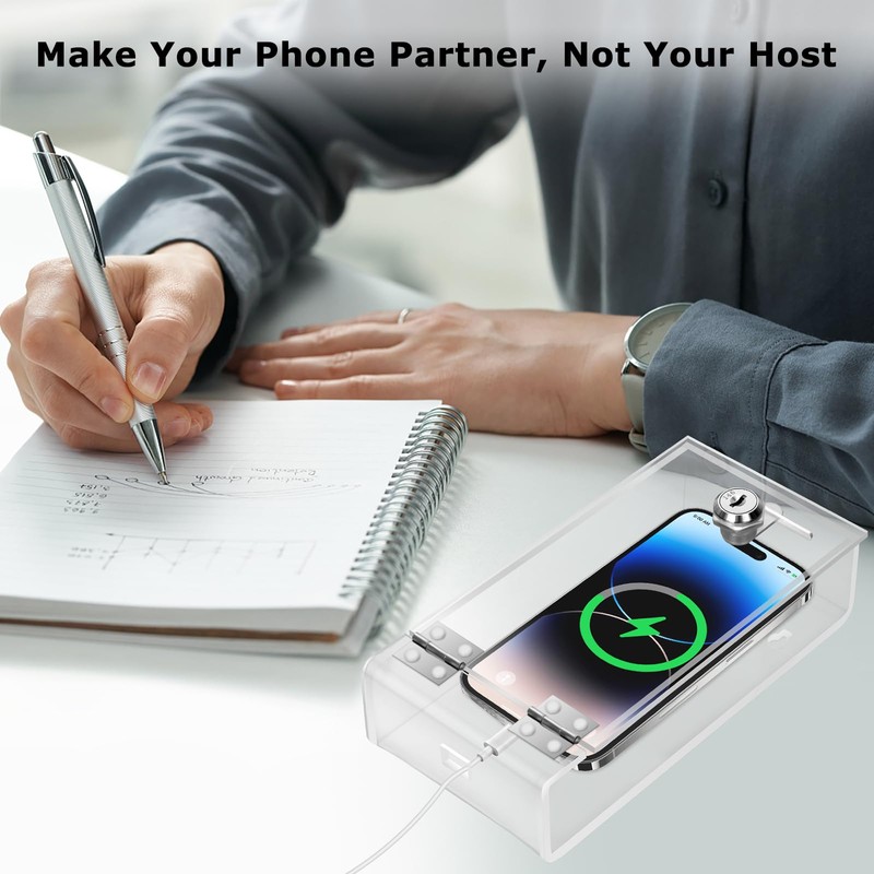 Cell Phone Lock Box,Mobile Phone Storage Jail Box with 2