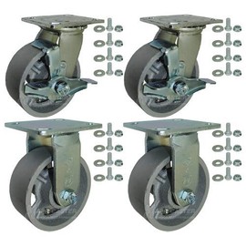 Mapp Caster Toolbox, Job Box & Gangbox 5" Steel Caster Kit with mounting Hardware - 4,800 Lbs. Total Capacity