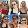Fozono Rectangle Sunglasses for Women 90s Retro Small Narrow Square