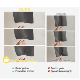 NICETOWN Fire Resistant Grey Blackout Curtains & Drapes 95 inches Long 2 Panels for Office and Factory, 52 x 95 Room Divider Room Darkening Window Treatemnts Privacy Protection Outdoor Camping