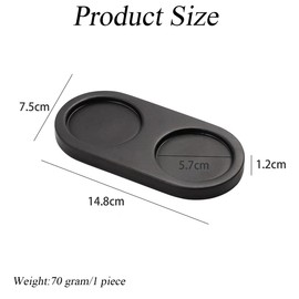 5.8 cm/2.3 Inch Inner Dia Black Salt and Pepper Mill Tray Acacia Wood Tray Pepper Grinder Rest Peper Mill Holder Dining Table Protector Kitchen Storage Holder