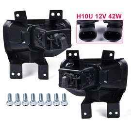 Clear Lens Front Bumper Fog Light Assembly Replacement For Ford F150 F-150 2015 2016 2017 Driving Fog Lamps Replacement w/ H10 Halogen Bulbs