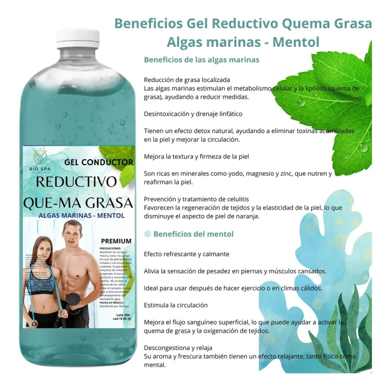 Bio Spa - 4 Gel Quita Grasa Reductivo Reafirmante Tonifica