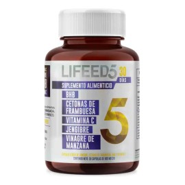 Jengibre Vinagre Manzana Vitamina C Lifeed5 Keto 30 Cápsulas Sabor Sin sabor                                                                          