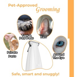 Belvedir Cat Grooming Trimmer, 35dB Low Noise Cordless Paw Clipper with LED