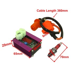 TC-Motor Racing Adjuster AC CDI 6 Pin Ignition Coil 3 Electrode Spark Plug A7TC For GY6 50cc 125cc 150cc Engine ATV Quad Scooter Moped