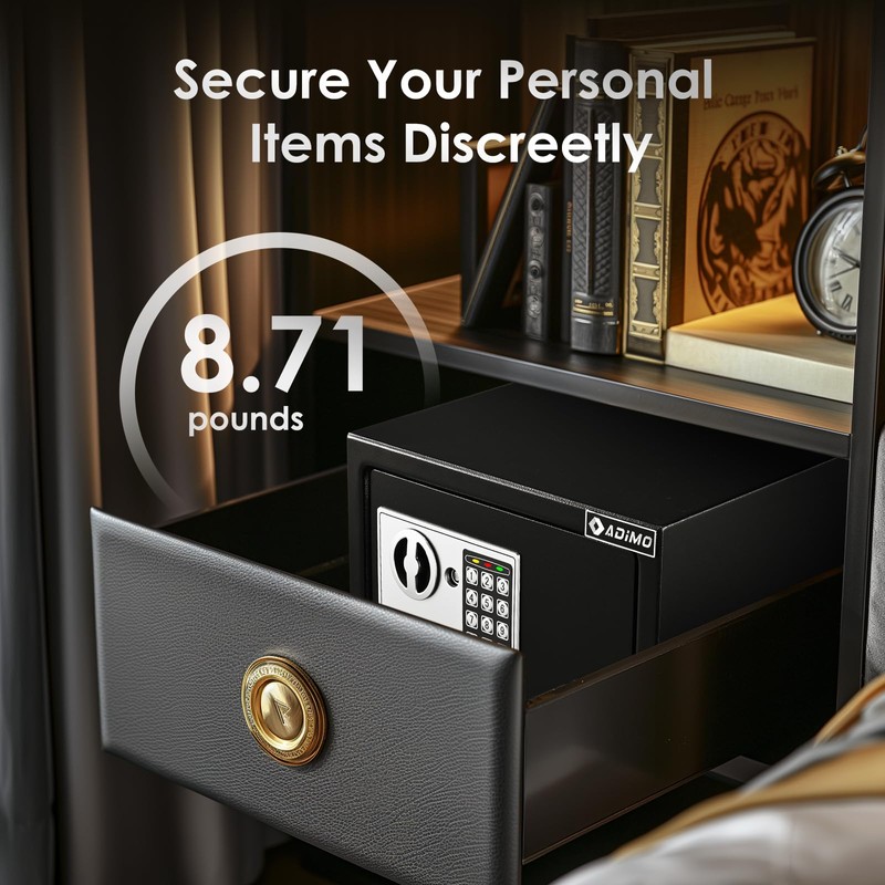 ADIMO Safe Box for College Dorm Room with Fireproof Waterproof