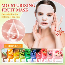 10 Pack Variety Facial Sheet Masks Skin Care Set, Hydrating Bulk Sheet Face Masks Skincare Gifts Set for Women Men, Long Lasting Moisturizing Face Mask Skincare for All Skin Type（06)