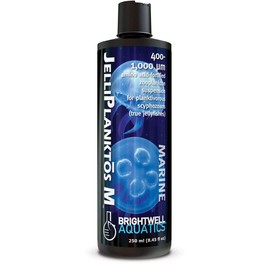 Brightwell Aquatics Jelliplanktos M - Zooplankton Feeding Suspension for Jellyfish, Amino Acid Fortified, 400-1000 Micrometer Size, 250 ml
