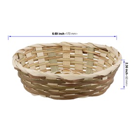KOHAND 15 Pack Round Gift Baskets, 6.7x2.3 Inch Small Bamboo Bread Baskets for Bar, Kitchen, Supermarket