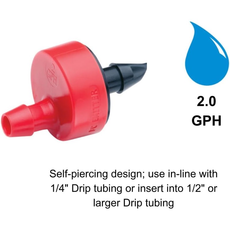Rain Bird SW20-30PS Drip Irrigation Spot Watering Dripper/Emitter, 2 Gallon