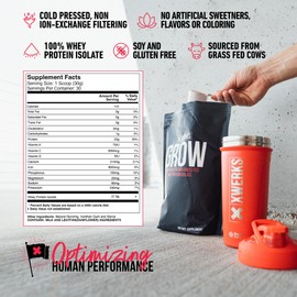 Xwerks Grow 100% New Zealand Grass Fed Whey Protein, 25g Pure Isolate Protein Powder Per Serving, All Natural Paleo and Keto Friendly, Soy Free Gluten Free Easy to Digest, Vanilla, 30 Servings