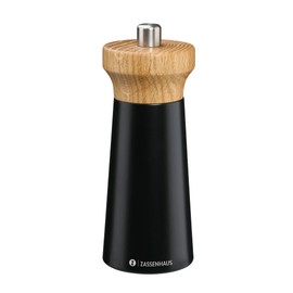 Zassenhaus Macinapepe legno WESTERLAND | nero legno di faggio | con macina in ceramica regolabile | 14 cm, diametro 5,4 cm