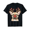 French Bulldog Reindeer Christmas Lights Dog Lover Xmas T-Shirt