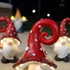 Darthome Solar Toadstool Gnome Solar Garden Ornaments Resin Red Light